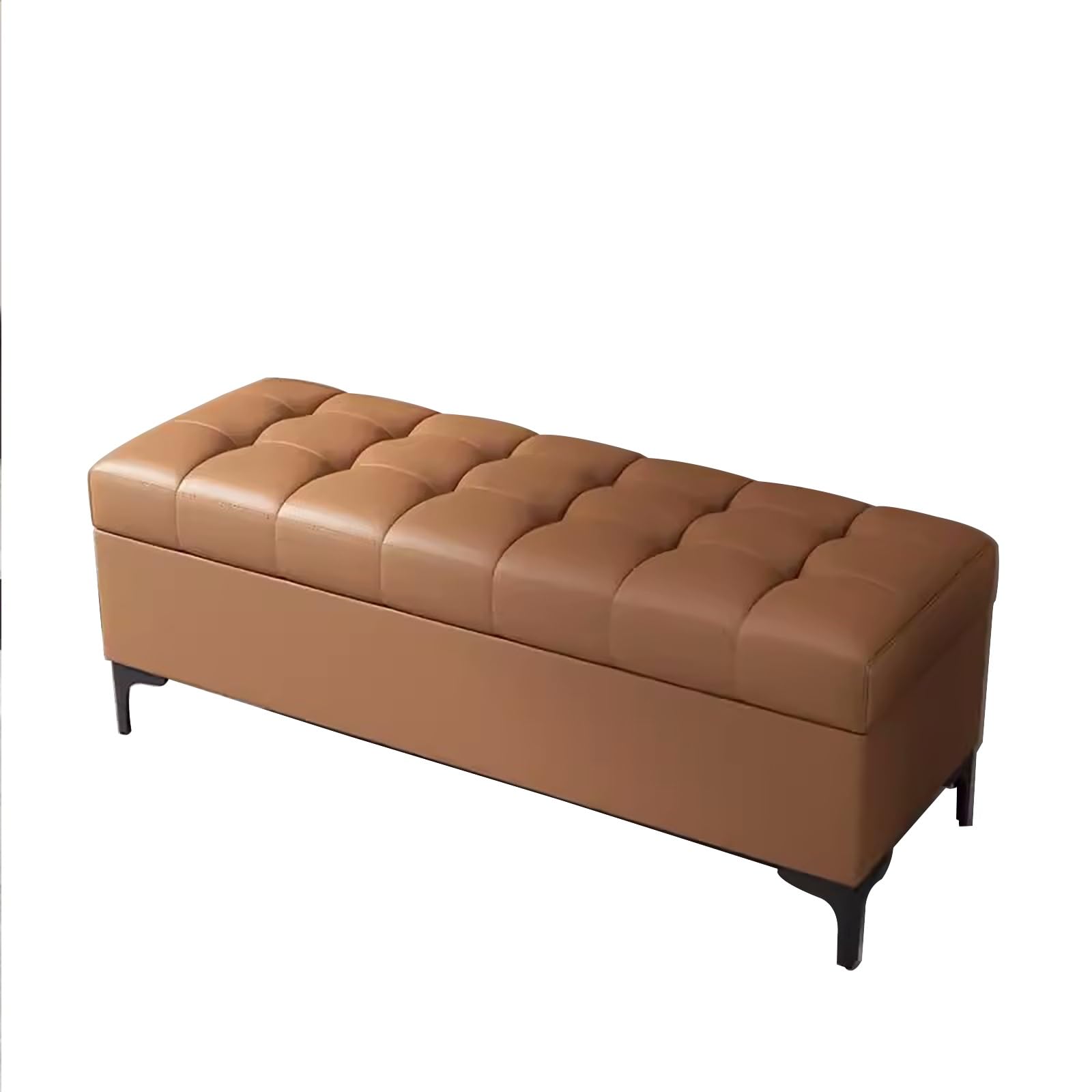 LWJSOCP Light Brown Storage Bench with Cushions for Entryway Bedroom & Living RoomStylish 39.3in Shoe Organizer & Functional Stool Solution