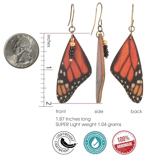 SPUNKYsoul Handmade Boho Feather Earrings – Ultra Lightweight, Hypoallergenic & Nickel-Free – Nature-Inspired, Eco-Friendly Gift for Free-Spirited Souls3