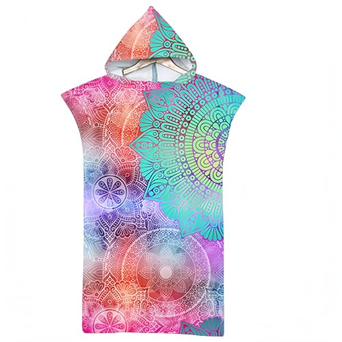 Proumhang Changement Bademantel, Changing Towel, Surfponcho-Handtuch mit Kapuze, Badetuch mit Kapuze, Erwachsene, Strandtuch, Bedruckt, Einheitsgröße, Mode 11, 75 x 110 cm