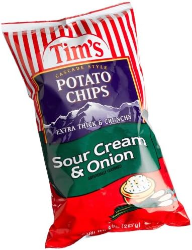 Tim's Cascade Style Potato Chips, Sour Cream & Onion, 8 Ounce