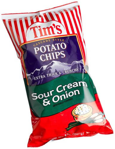 Tim's Cascade Style Potato Chips, Sour Cream & Onion, 8 Ounce