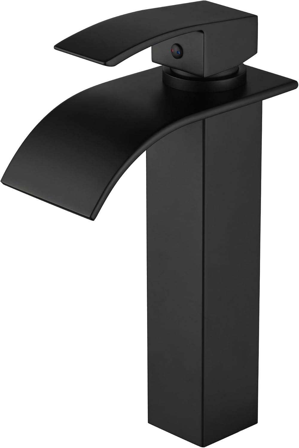 sumerain Vessel Sink Faucet Matte Black Tall Waterfall Bathroom Faucet,Single Handle One Hole Vanity Faucet
