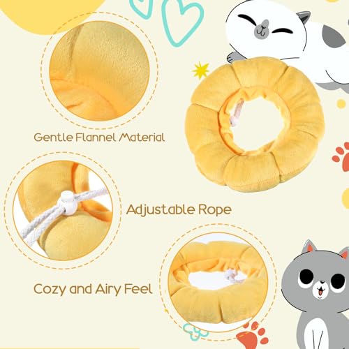 Image of Soft Dog Cone Collar,Dog Donut Collar After Surgey, Flower Shape Dogs Cone Alternative, Adjustable Cat Collars for Medium Large Dogs(M)