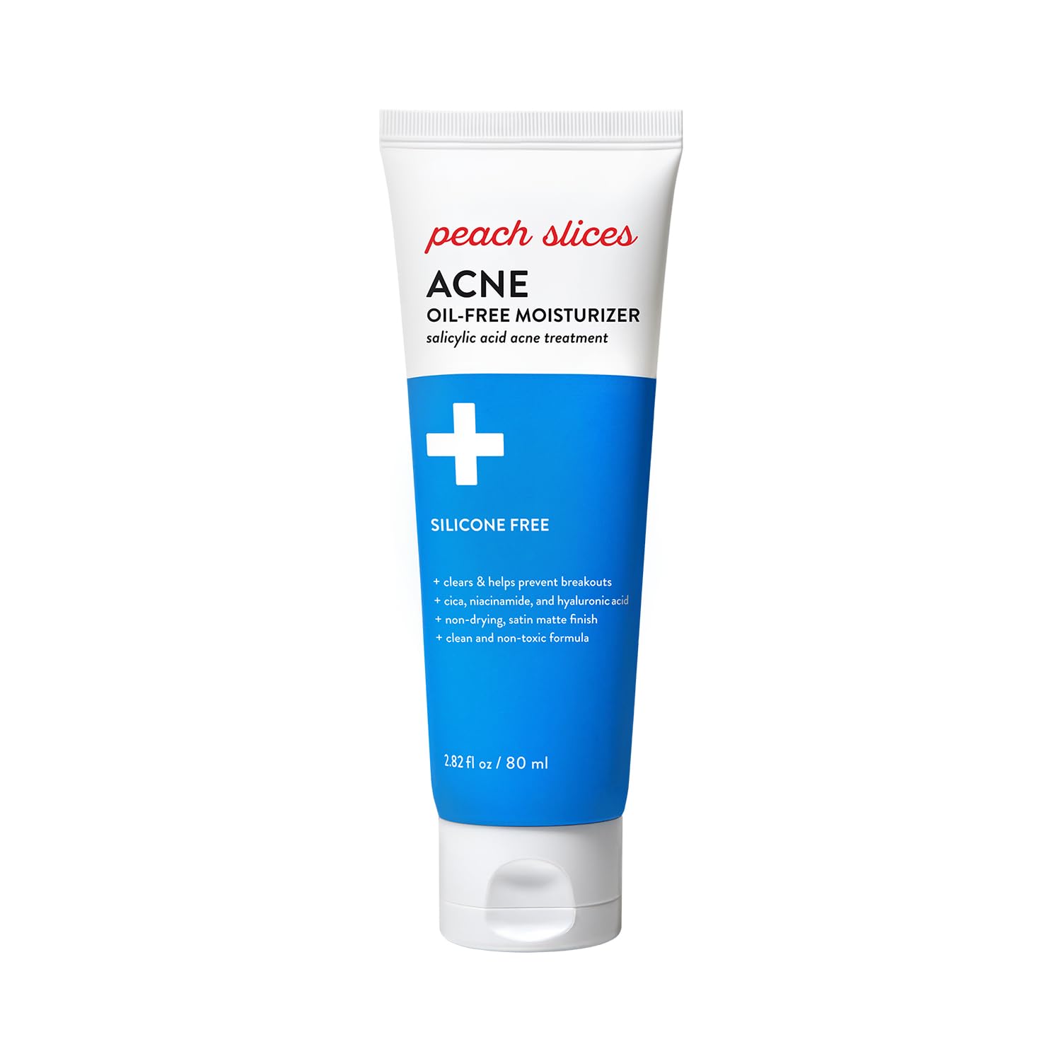 Peach Slices | Acne Oil-Free Moisturizer | Satin Matte Finish | 0.5% Salicylic Acid | Hyaluronic Acid | Prevents Breakouts | Pore Minimizing | Clear Skin | Silicone Free | Face Moisturizer | 2.8 oz
