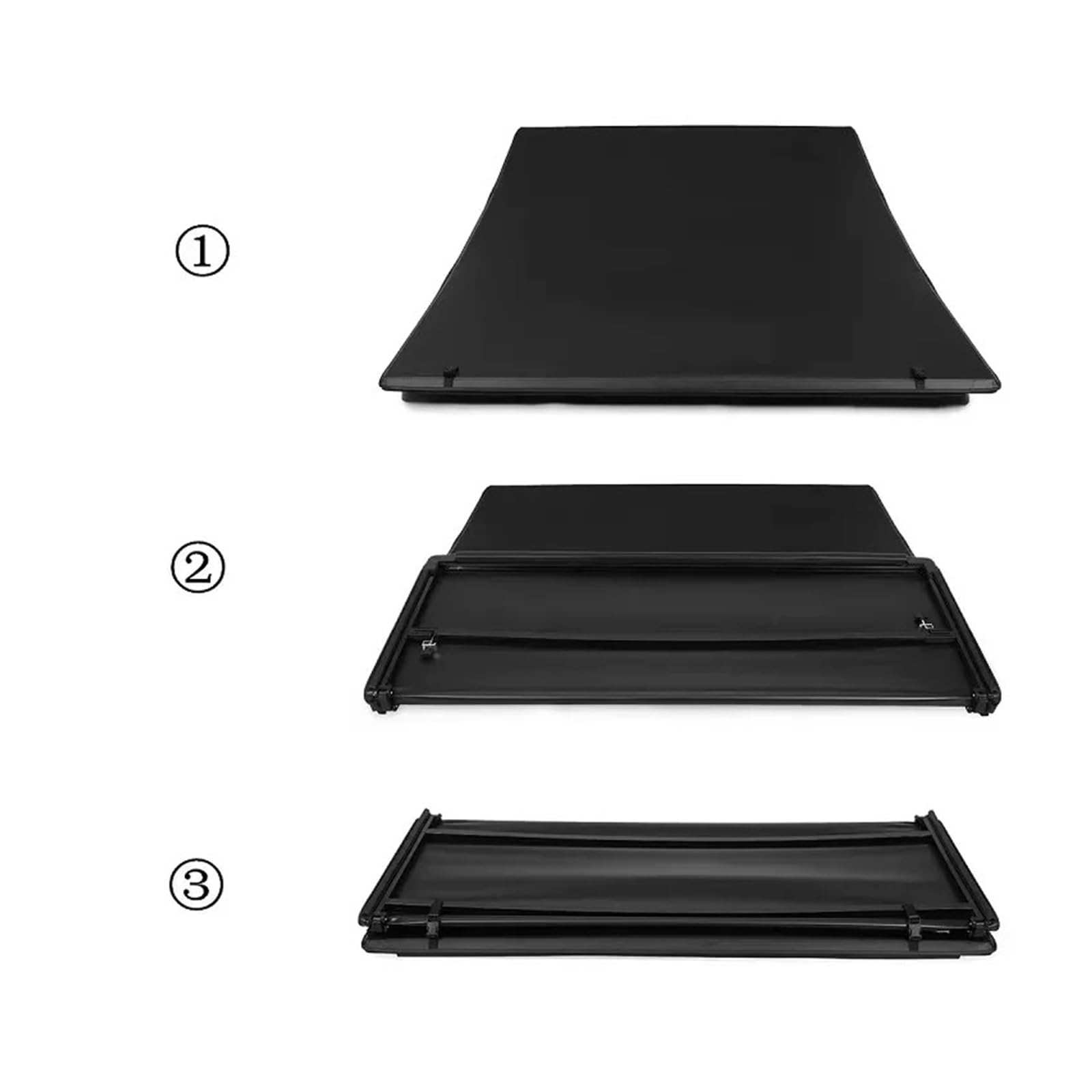 Kofferraumabdeckung Laderaumabdeckung Rolldeckel-LKW-Bettabdeckungen Für Toyota Für Hilux, Weiches Vinyl, Dreifach Gefaltet, Laderaumabdeckung, Autozubehör