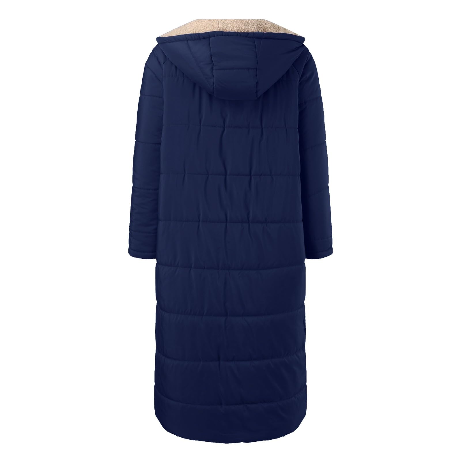 Generisch Giacca invernale da donna alla moda con fodera in pile, reversibile, con tasche con cerniera, abbigliamento casual per le giornate fredde