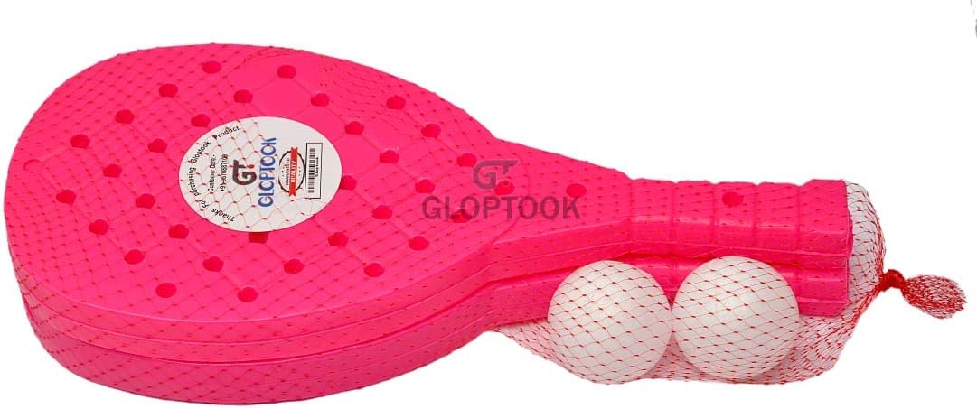 Plastic Table Tennis Badminton Racquet and Ball for Kids - Multicolour