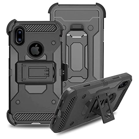 Gadget Giant Shockproof Holster Case for iPhone X Cover