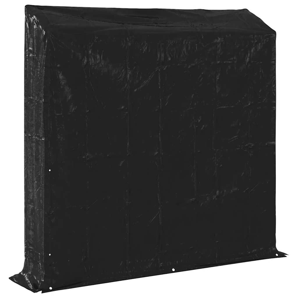 vidaXL Leñero con Protector de Lluvia 200x40x200 cm Acero galvanizado, Almacenamiento de leña, Soporte para leña para Chimenea, Almacenamiento de leña para Interior