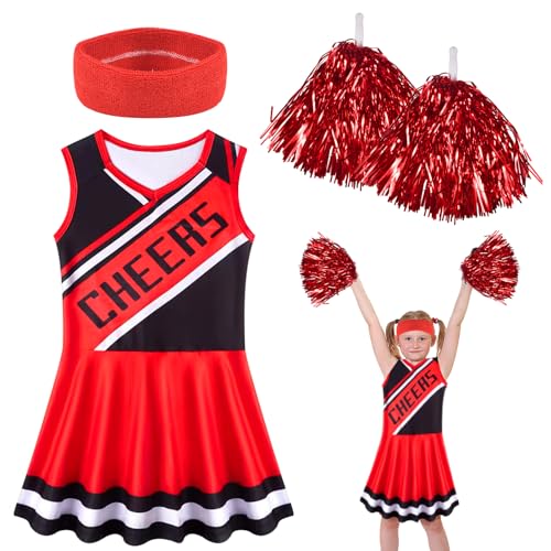 Disfraz Animadora Mujer, Vestido Niña De Animadora Para Escuela Secundaria, Disfraces Porrista Con Pompones Y Diadema, Disfraz Mujer Para Halloween Y Fiestas Carnaval Cosplay