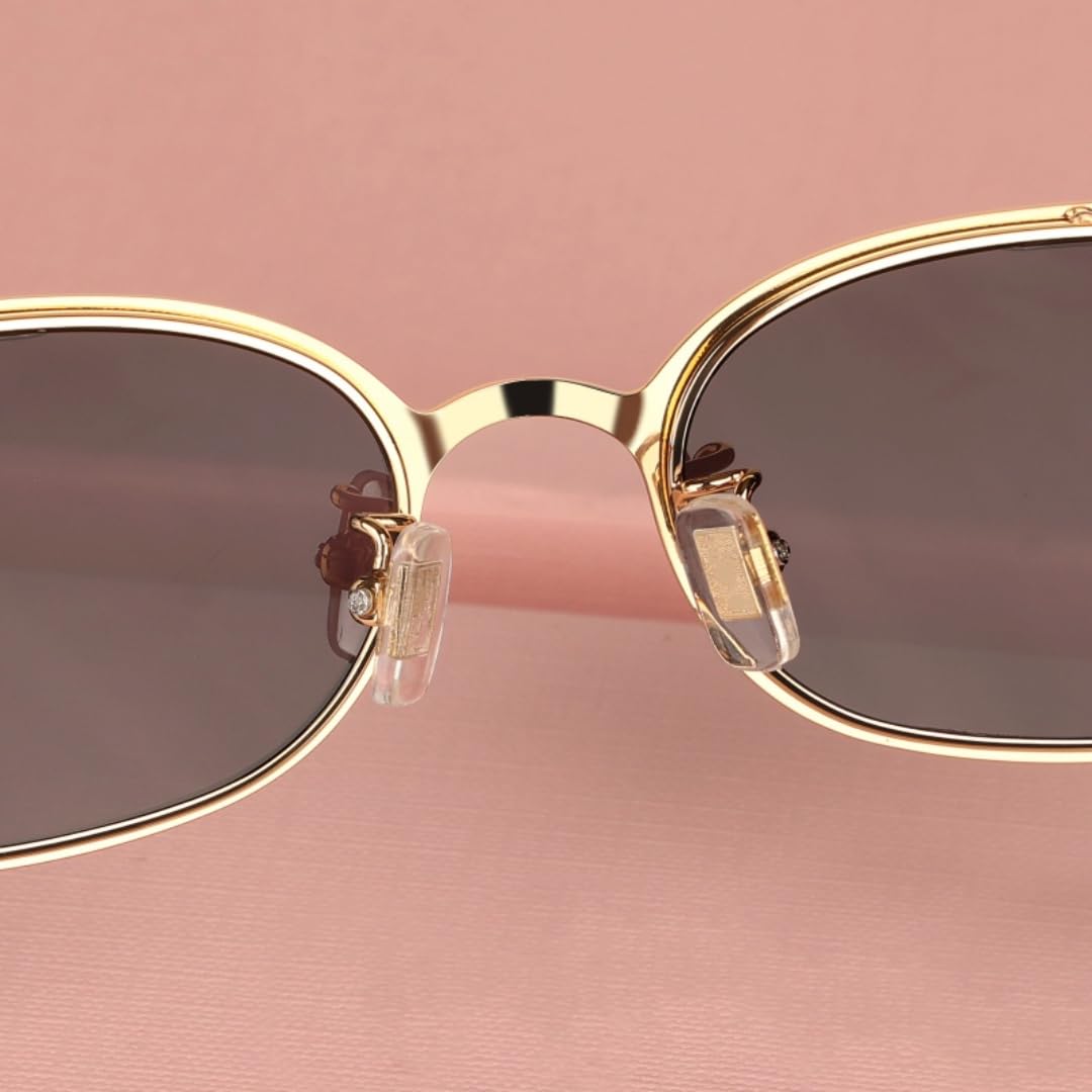 Lunettes de soleil pour femmes en alliage ovale monture métallique nuances de mode UV400