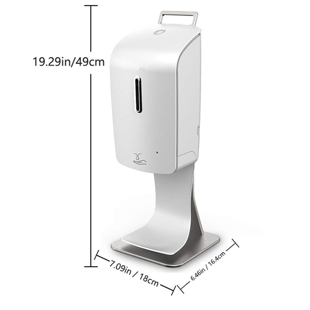 Dispenser per Sapone Liquido Senza Contatto Dispenser Sapone Grande capacità Parete Ingombrante Sapone Cucina Dispenser Albergo Bagno Bianco con Staffa con Vassoio Dosatore Sapone Ricaricabile