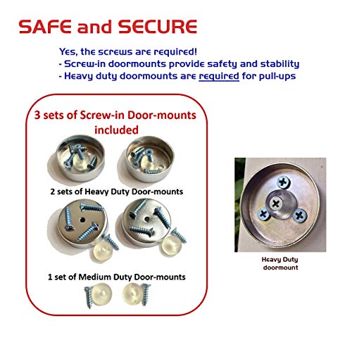 Garren Fitness Maximiza Pull Up Bar - Doorway Pullup Bar/Chin up Bar with 3 Sets of Screw-in Heavy-Duty Door-Mounts, 26… - Image 4