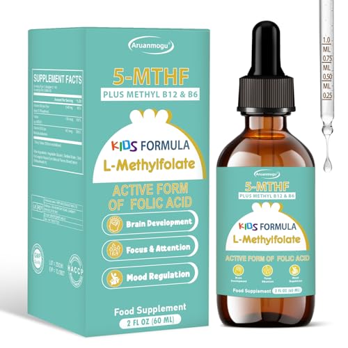60ML Methylfolate for Kids | 5-MTHF Plus Methyl B12 with B6 (P5P) -Supplement Kids B12 Vitamin | Folinic Acid Alternative