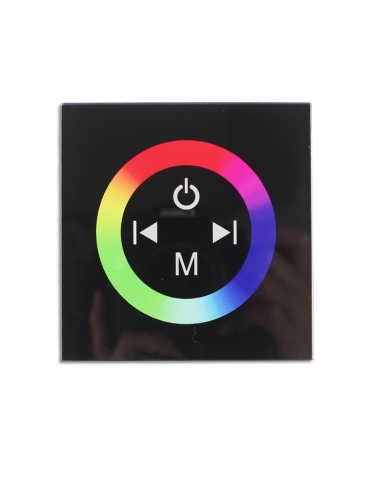 Controlador LED táctil de vidrio tipo 86 para tiras RGB en color negro