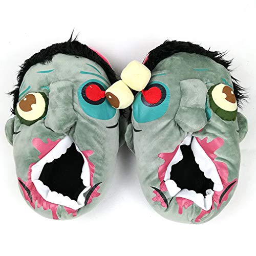 Unisex Zombie House Fuzzy Slippers for Women Men Halloween Scary Party Gift Shoes2