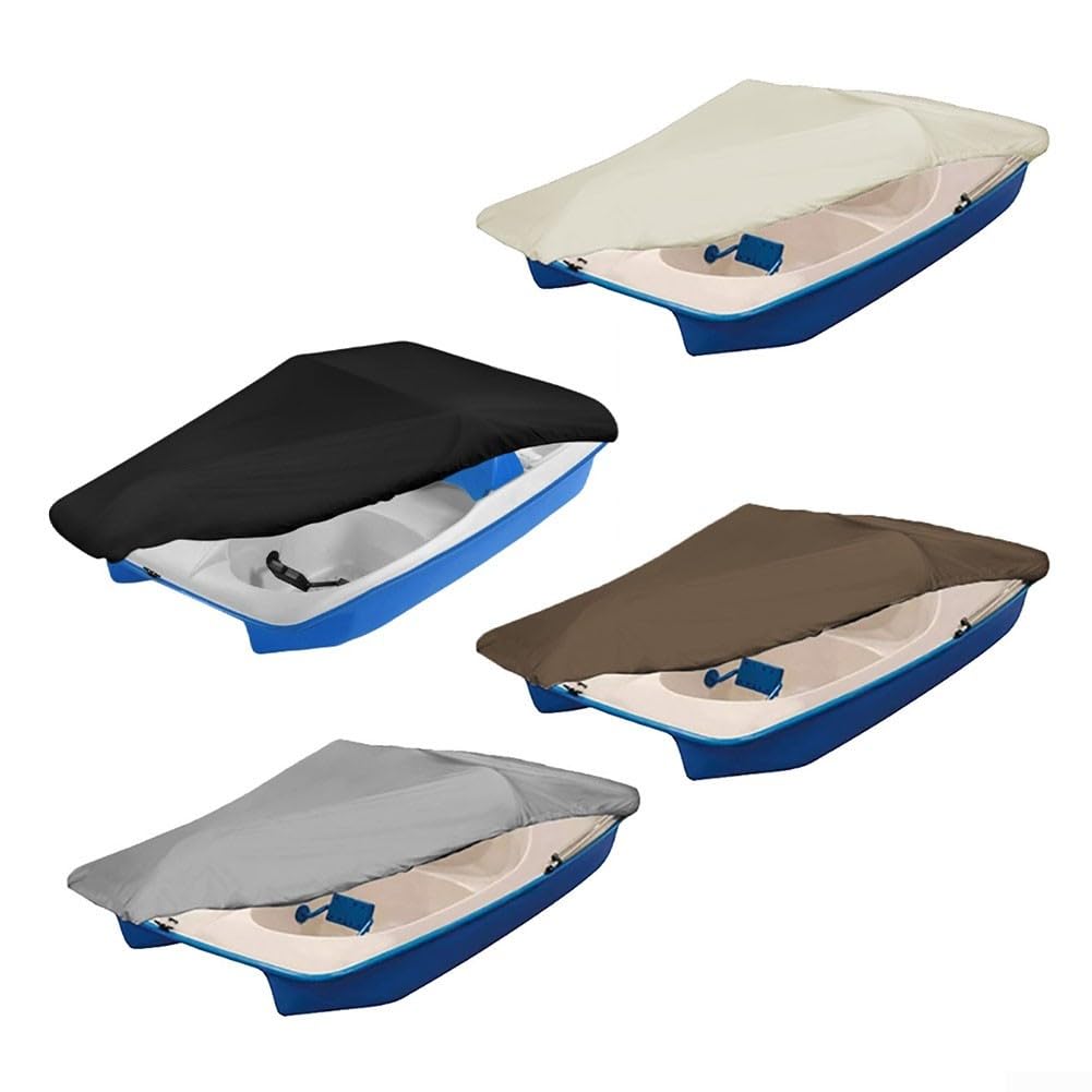 Pedalbootabdeckung – 210D Oxford-Gewebe, wasserdicht, verschleißfest, Paddelboot-Abdeckung mit verstellbarer Stützstange für 3–5 Personen Tretboot (kaffeebraun, 286 x 200 cm)