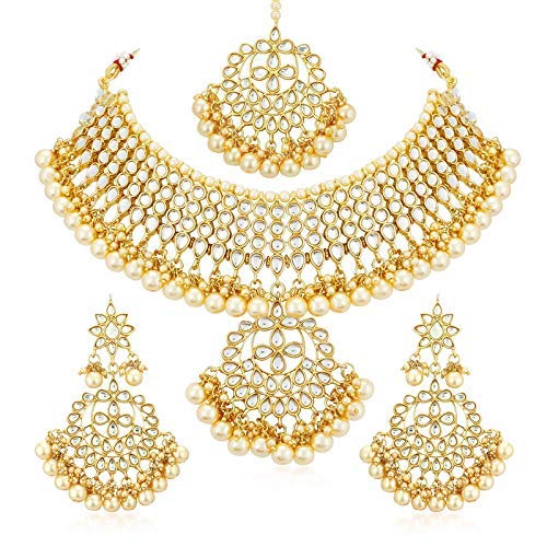j. j. jewellersKundan Gold Plated Wedding Jewellery Necklace Set for Women