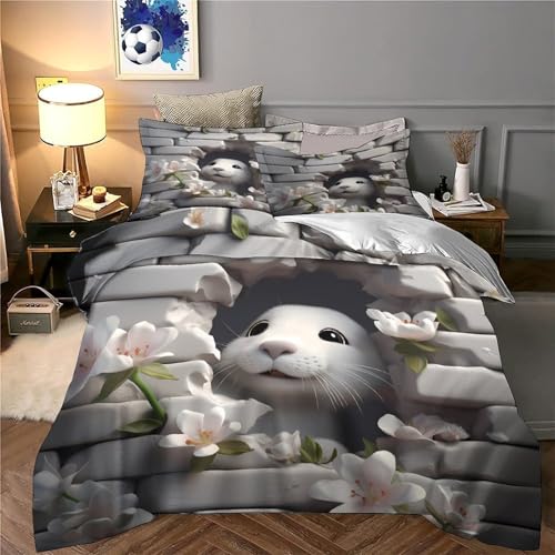 Parure de lit chiot mignon en microfibre haut de gamme avec impression 3D durable