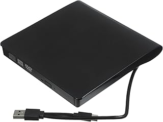 DIYEAH Unidad óptica de Doble Interfaz Conducir óptico Quemador Unidad óptica Externa Unidad de CD Externa Unidades externas de CD y DVD Unidad Externa de CD/DVD Grabador de DVD AbS Negro
