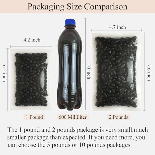 Image of FANTIAN Black Pebbles for Indoor Plants, 3 /8 inch Small Bag Stones, Decorative River Rocks for Succulent Potted Plant, Vase and Outdoor Landscaping Garden(16 oz)