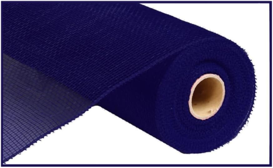 10 Inch x 30 Feet Deco Poly Mesh Ribbon - Navy Blue Non Metallic : RE130219