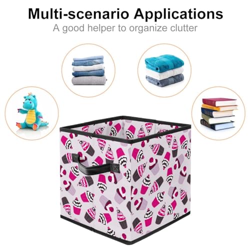 Boîte de rangement pliable en cube avec poignées renforcées - 3