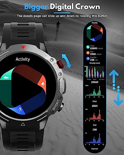 AVUMDA Smartwatch Herren mit Telefonfunktion 1,52 Zoll Militär Smart Watch mit Herzfrequenz,...