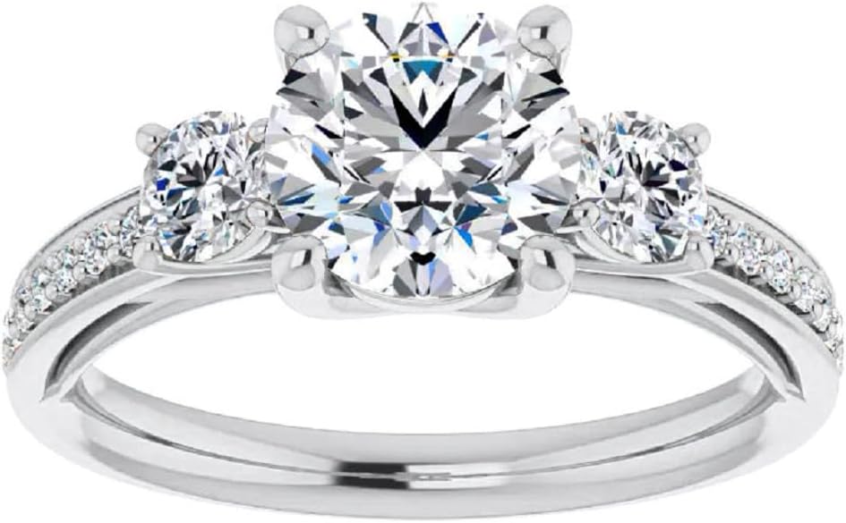 Moissanite Engagement Rings, 1CT-3CT Round Cut Wedding Stacking Ring for Women,10K/14K/18K Gold 925 Silver Anniversary Ring
