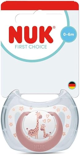NUK Soft Silicone First Choice Soother Giraffe 0-6 months | Breathable material