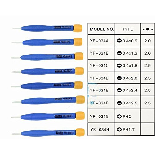 Hanperal 8pcs Slotted Head Ceramic Alignment Screwdriver Tool set