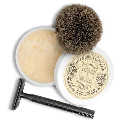Lather & Wood Shaving Soap - Sandalwood - Simply The Best Luxury Shaving Cream - Tallow - Dense Lather with Fantastic Scent for The Worlds Best Wet Shaving Routine. 4.6 oz (Sandalwood) - Thumbnail 3