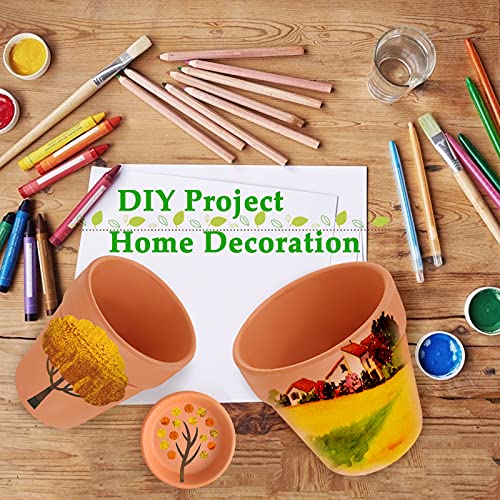 Fowabay 3 Pack Terracotta Pots For Plants, 4 Inch 4.7 Inch 5.5 Inch, Terra Cotta Pots With Saucer, Clay Pot With Drainage For Indoor Outdoor Plant #TOP4