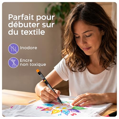 40 marqueurs textile et tissu
