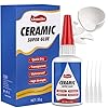 Ceramic Glue, Best Super Glue for Ceramic, Porcelain, Pottery and China Repair - Ultra Strong, Waterproof, High Temperature Resistant, Food Grade Adhesive for Mugs and Dishes, Tiles, Crafts, and More
