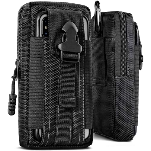Étui de survie Blackview A70 ONEFLOW en nylon noir avec support de ceinture et mousqueton
