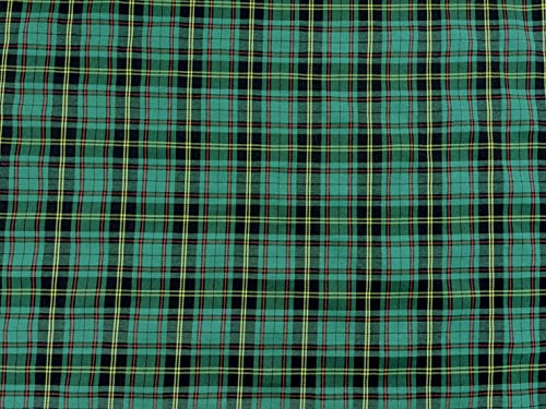 AMORNPHAN 60 Inch Plaid Scottish Traditional Pattern Tartan Motif Printed 100% Woven Cotton Fabric for Clothing Tablecloth Decorative Sewing Arts Crafts Upholstery and Home Accents for 1 Yard (Green)