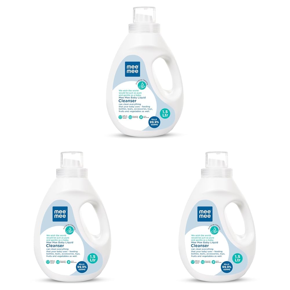 Mee Mee Liquid Cleanser 1.5 L | Anti-Bacterial Formula Kills 99.9% Germs | For Bottles, Nipples, Accessories, Toys, Fruits & Vegetables | Alcohol-Free, One-Drop Cleaning, Dermatologically Tested-image-48