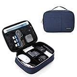 BAGSMART Electronics Travel Organizer Bag for Adaptors, Chargers, iPhone, ipad air, ipad Mini, 9.7'' Ipad Pro, Kindle, Blue