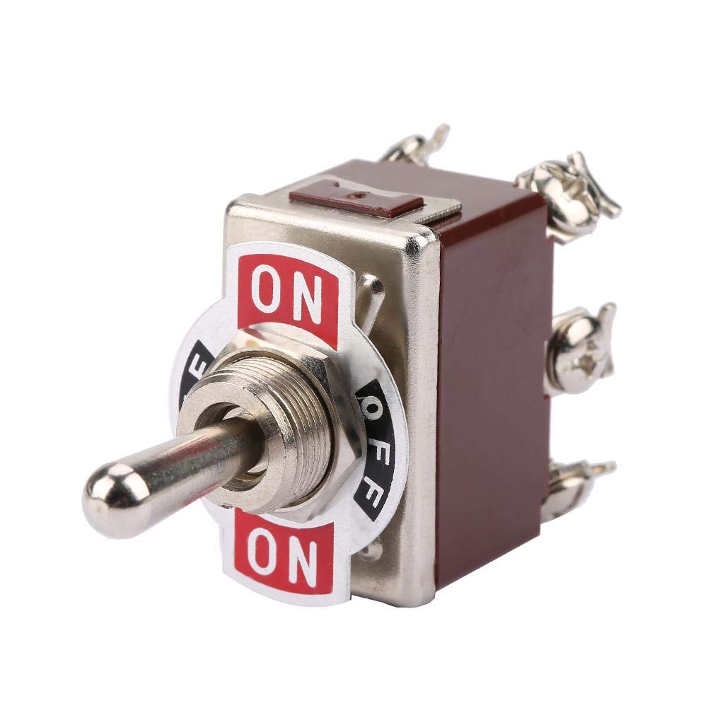 AC 250V 15A On OFF on 3 Position Momentary Toggle Switch ON-OFF-ON 6 Pin Toggle Switch, 12mm Mount - Image 2