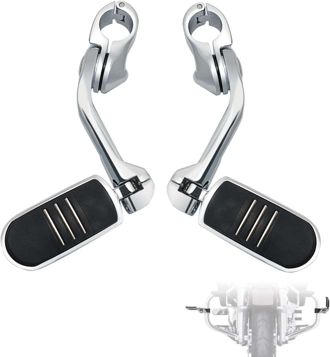 Motorcycle Highway Pegs Footrest W/ Mount Clamp Kit Harley - Temu - View #5