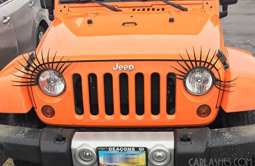 CarLashes for Jeep Wrangler JK, JL (1987-present) - Car Headlight Eyelashes - BLACK