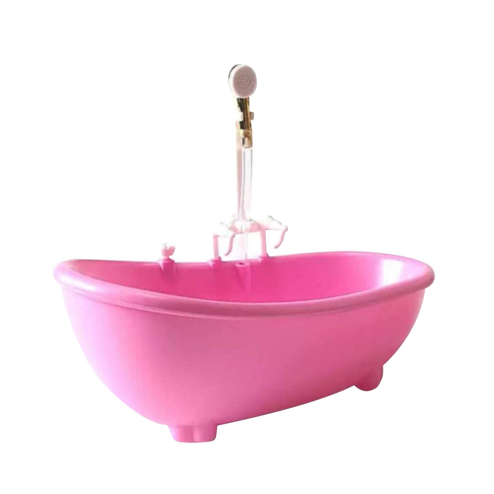 FytStycale Mini Dollhouse Bathtub Furniture for 12inch Dolls, Pink