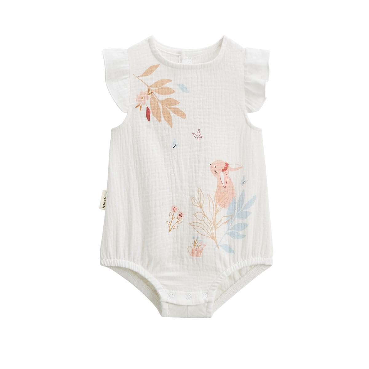 Petit Béguin - Lot de 2 barboteuses bloomer bébé en gaze de coton Praline