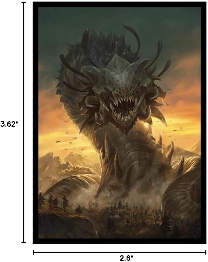 Fantasy North - Shoz'Gorrl - World Eater Wurm - 100 Smooth Matte TCG Trading Card Sleeves - Fits Magic MTG Commander Pokemon and Other Card Games - Playing Card Sleeves