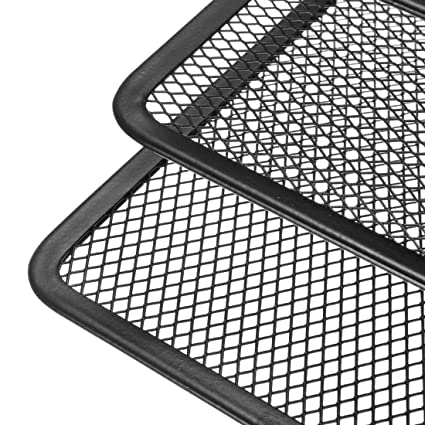 NOMAZO 3 Compartments Metal Tiered Shelf Tabletop Rack Office Storage Black Mesh Letter Paper File Storage Rack Holder Tray Desk Organiser Office Desk File Organizer Desktop 1