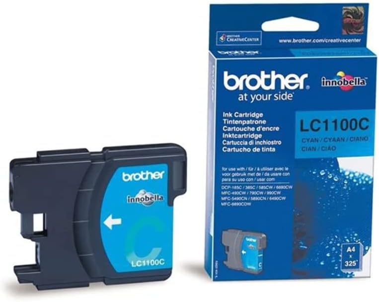 Brother LC-1100C Inkjet Cartridge, Cyan, Single Pack, Standard Yield, Includes 1 x Inkjet Cartridge, Brother Genuine Supplies