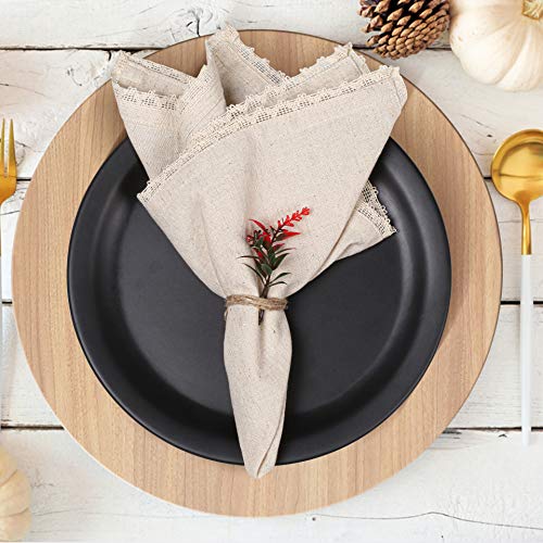 Flax linen cotton cloth dinner napkin 18x18 with lace 18x18 linen…