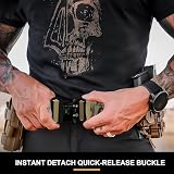 aiGear Pasek Taktyczny | Męski Pasek Bojowy MOLLE | Regulowany Pasek Duty Rigger | do Wojskowych Sportów Outdoor, Czarny, M-132cm(Fits Waist 88-105 cm)