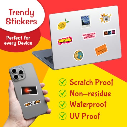 Image of CodersParadise Random Vinyl Decals Pack of 56, Assorted Stickers for Laptop, Water Bottle, Phone Case, Journal, Scrapbook, Notebook, Luggage, Helmet, Bike and DIY Crafts